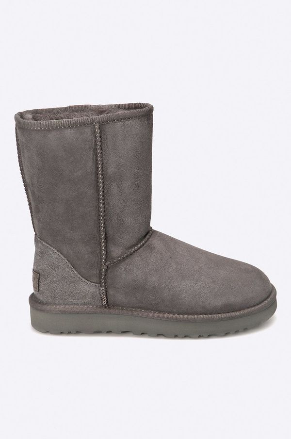 Ugg Cipele UGG Classic Short II za žene, boja: siva, ravna potpetica, s toplom podstavom, 1016223.GRY