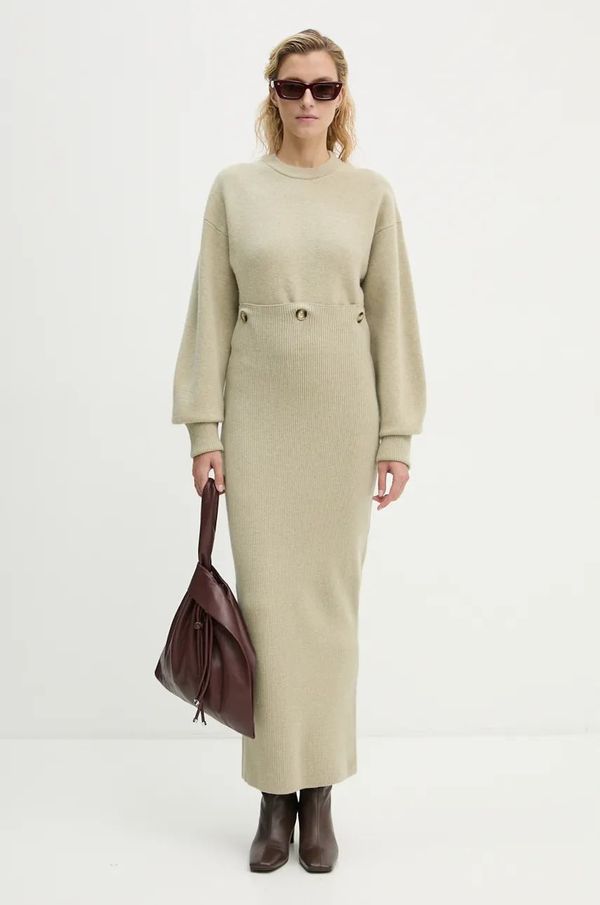 Nanushka Vunena haljina Nanushka ZOTHY boja: zelena, maxi, oversize, NW24PFBS28772