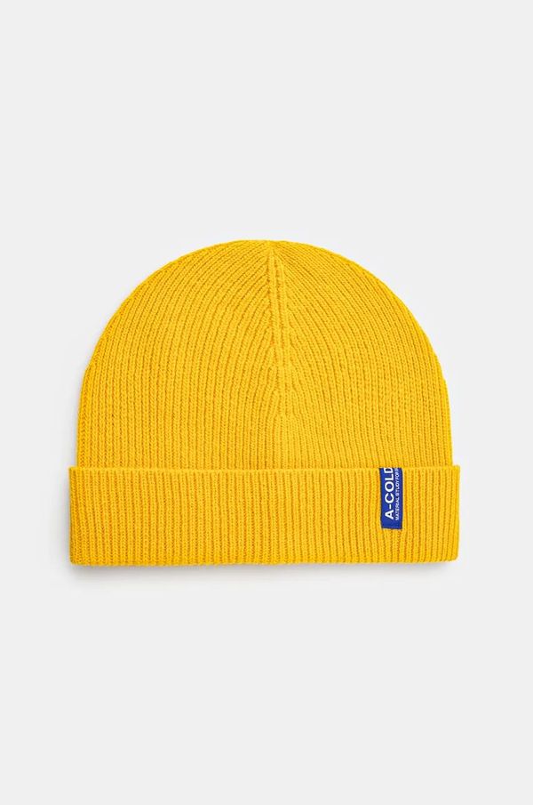 A-COLD-WALL* Vunena kapa A-COLD-WALL* Ribbed Structure Beanie boja: žuta, vunena, ACWUA207