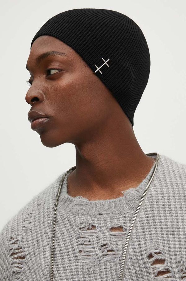 HELIOT EMIL Vunena kapa Heliot Emil boja: crna, od tanke pletenine, vunena, 16.107.BLK01