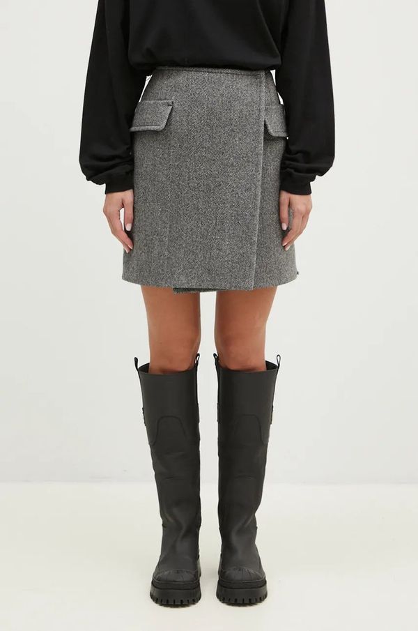 Sportmax Vunena suknja Sportmax Laccio boja: crna, mini, ravna, 2422106012600