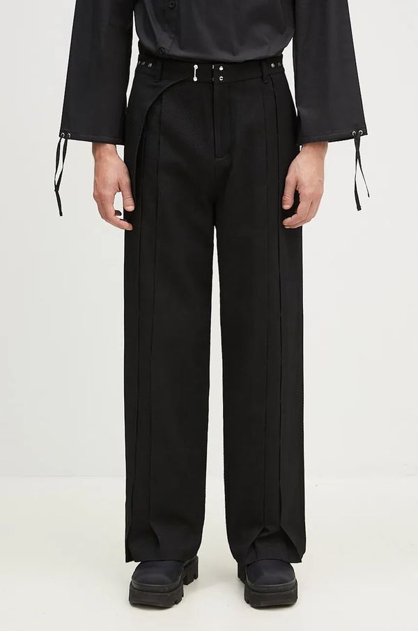 Andersson Bell Vunene hlače Andersson Bell Soe Twill Wool Wrap Trousers boja: crna, ravni kroj, apa754ml