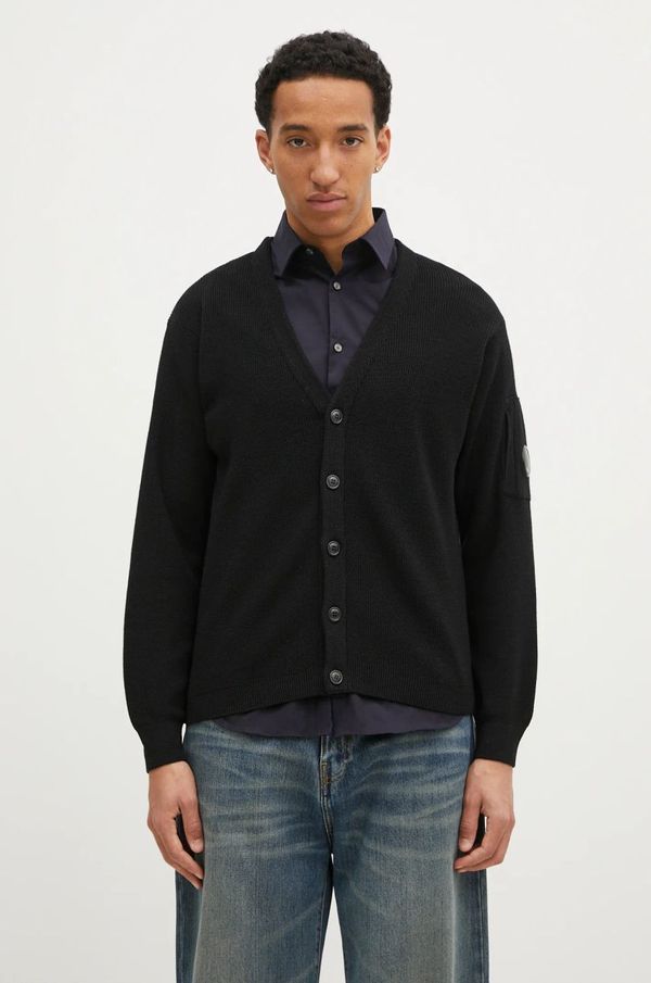 C.P. Company Vuneni kardigan C.P. Company Knitwear Cardigan In Re-Wool boja: crna, 17CMKN253A006595A