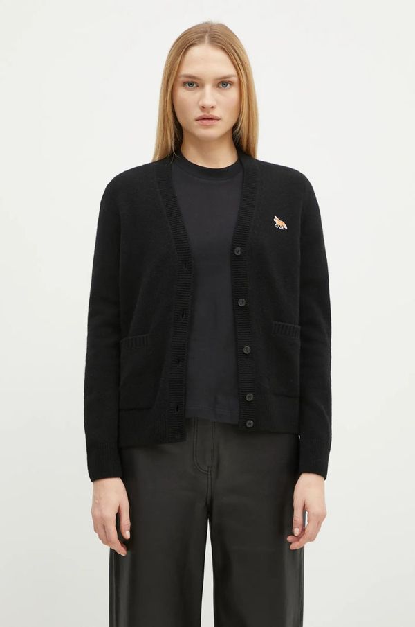 Maison Kitsuné Vuneni kardigan Maison Kitsuné Baby Fox Patch boja: crna, LW00507KT1006