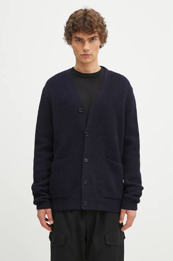 Norse Projects Vuneni kardigan Norse Projects Loki Wool Cotton Rib boja: tamno plava, N45.0618.7004