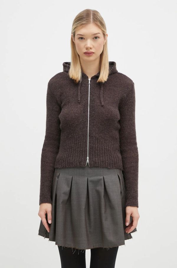 Our Legacy Vuneni kardigan Our Legacy Compact Hood boja: smeđa, lagani, W4243CSB