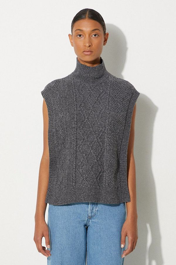 A.P.C. Vuneni prsluk A.P.C. Pull Cameron boja: siva, s dolčevitom, WVBDQ-F23391