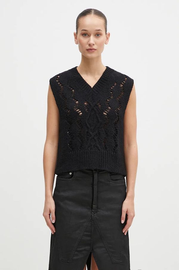 Our Legacy Vuneni prsluk Our Legacy Cable Michigan Tank boja: crna, topli, W4243CBF