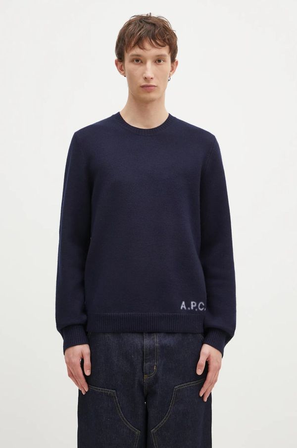 A.P.C. Vuneni pulover A.P.C. Pull Edward za muškarce, boja: tamno plava, WVBDJ.H23059
