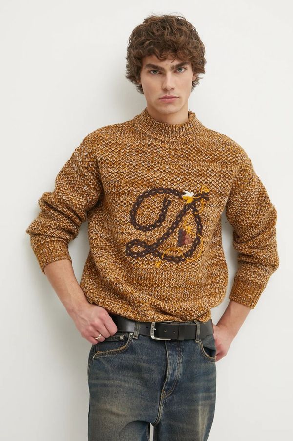 Drôle de Monsieur Vuneni pulover Drôle de Monsieur za muškarce, boja: smeđa, topli