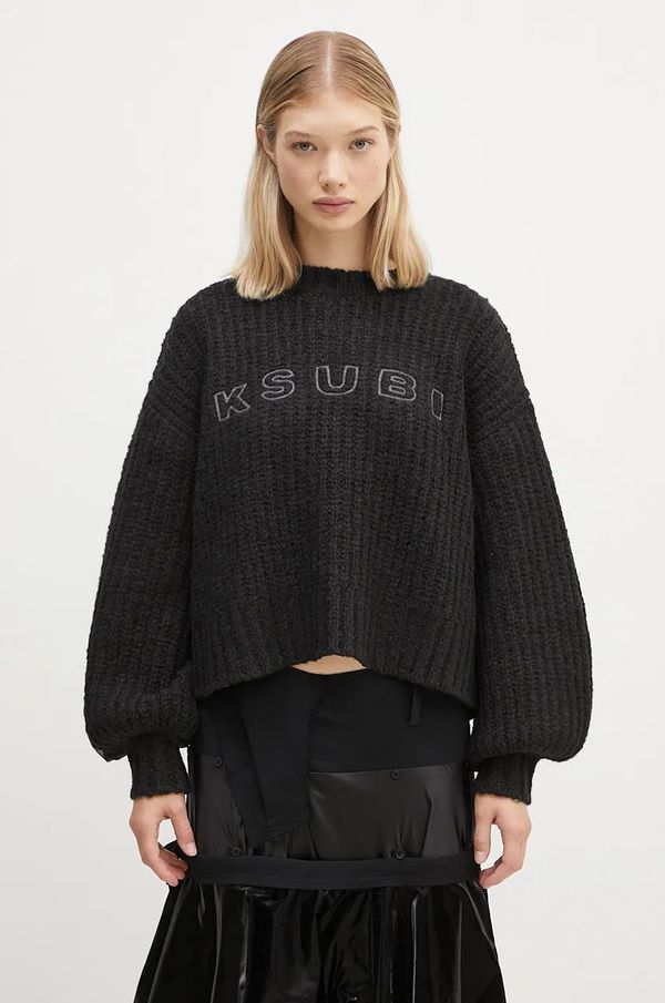 KSUBI Vuneni pulover KSUBI Bookie Knit za žene, boja: crna, topli, WFA24KW003