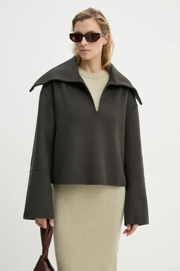 Nanushka Vuneni pulover Nanushka MAXE za žene, boja: siva, topli, NW24PFSG26997