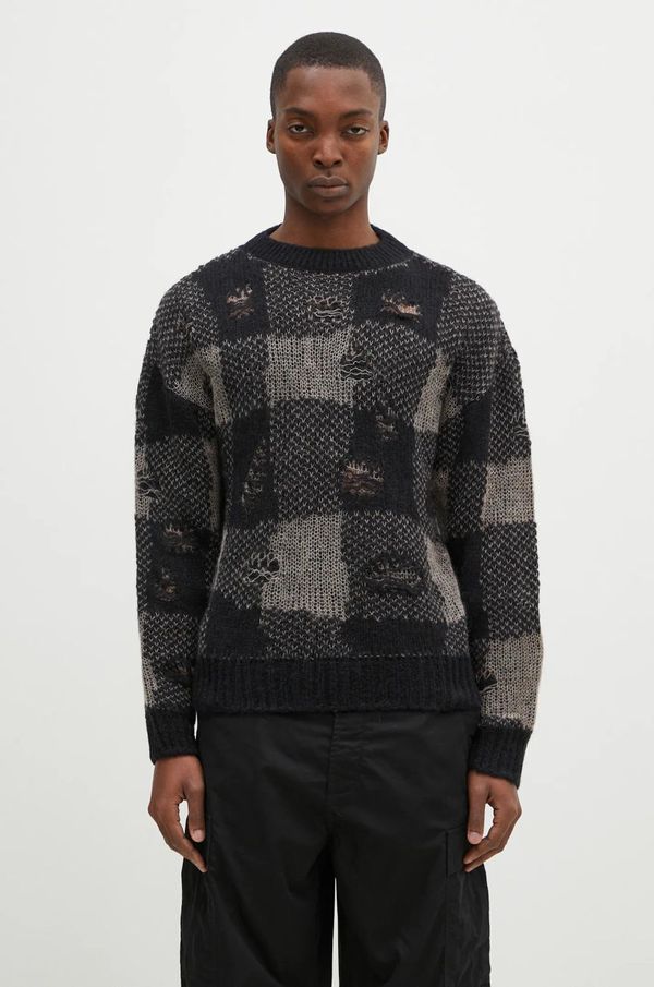 Our Legacy Vuneni pulover Our Legacy Sonar Roundneck za muškarce, boja: crna, lagani, M4243SBD