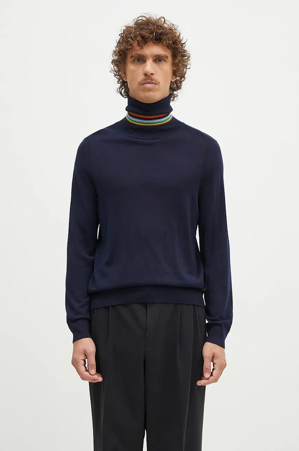 Paul Smith Vuneni pulover Paul Smith za muškarce, boja: tamno plava, lagani, s dolčevitom, M1R-565X-M02093