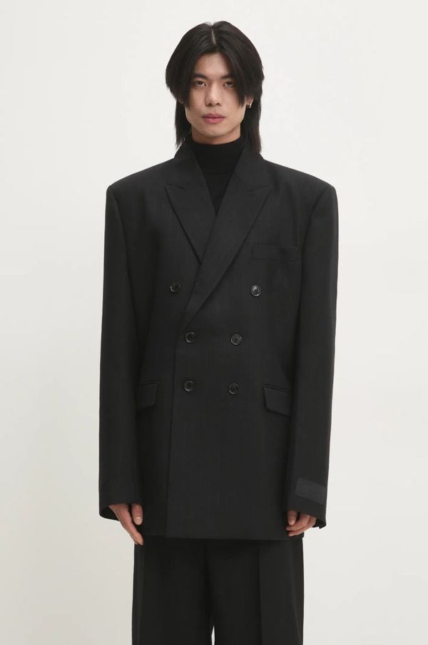 Vetements Vuneni sako VETEMENTS Double Breasted Evening boja: crna, UA66JA450B1