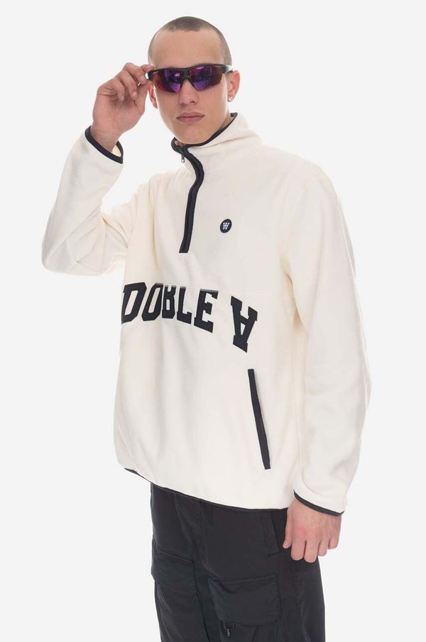 Wood Wood Dukserica Wood Wood Jay Zip Fleece Sweatshirt za muškarce, boja: bijela, s tiskom, 10245612.2487-OFFWHITE