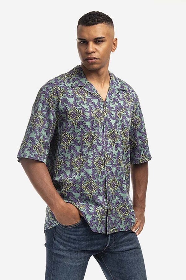 Wood Wood Pamučna košulja Wood Wood Ohan Chateau SS Shirt BRIGHT GREEN za muškarce, boja: zelena, regular, 12225313.1612-REDAOP