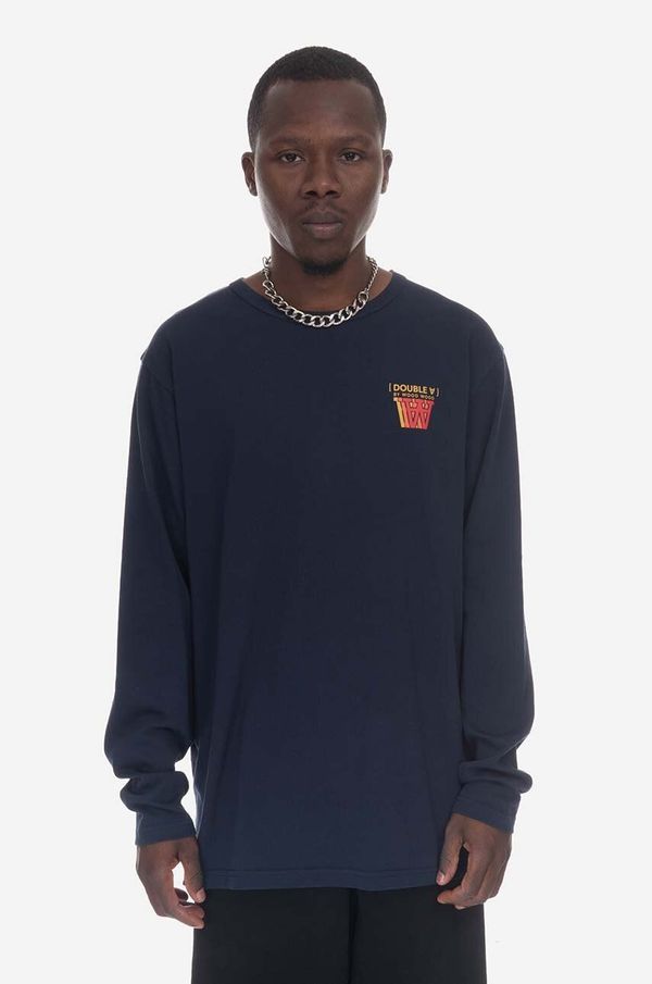 Wood Wood Pamučna majica dugih rukava Wood Wood boja: tamno plava, s tiskom, 10255400.2323-NAVY