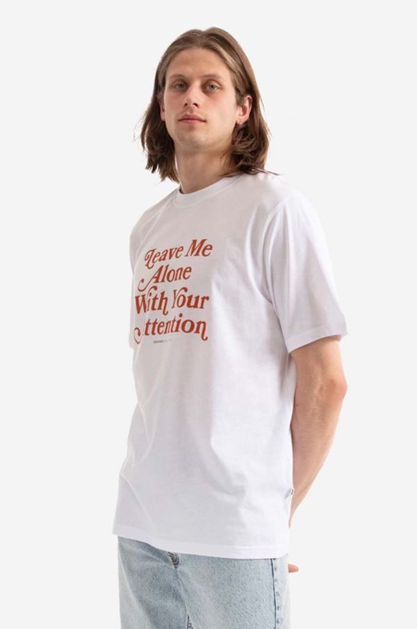Wood Wood Pamučna majica Wood Wood Bobby Leave Me Alone boja: bijela, s tiskom, 50025702.2489-WHITE