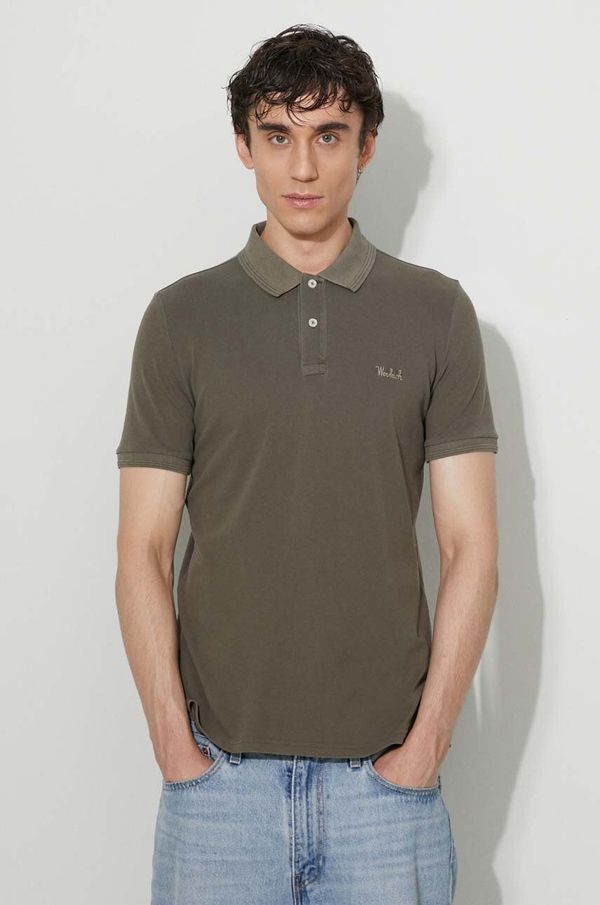 Woolrich Polo majica Woolrich za muškarce, boja: zelena, bez uzorka