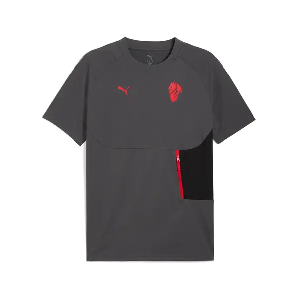 PUMA AC Milan PUMATECH Pocket Tee Men, Sport, Shadow Gray/Red, S