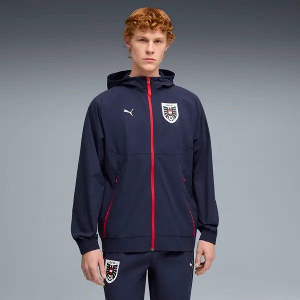 PUMA Austria PUMATECH Woven Jacket Men, Clothing, Navy/Red, S