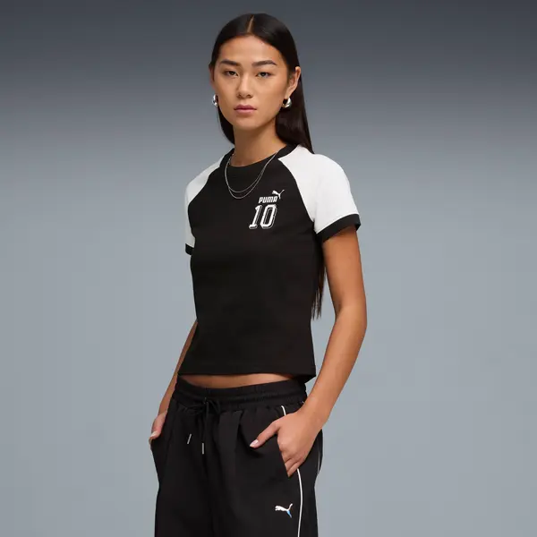 PUMA FUTURE.PUMA.ARCHIVE Slim Ringer Tee Women, Clothing, Black, S