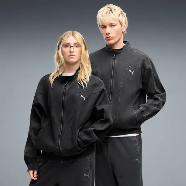 PUMA FUTURE.PUMA.ARCHIVE T7 Relaxed Washed Twill Track Jacket Unisex, Clothing, Black, S