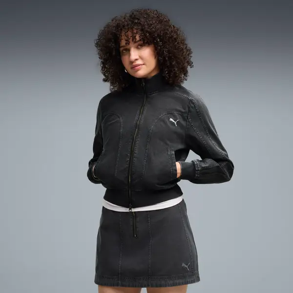 PUMA FUTURE.PUMA.ARCHIVE Washed Twill Short Jacket Women, Clothing, Black, S
