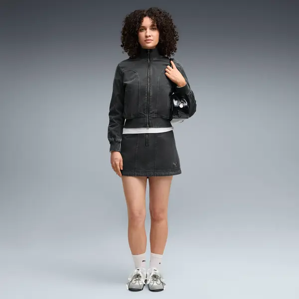PUMA FUTURE.PUMA.ARCHIVE Washed Twill Skirt Women, Clothing, Black, S