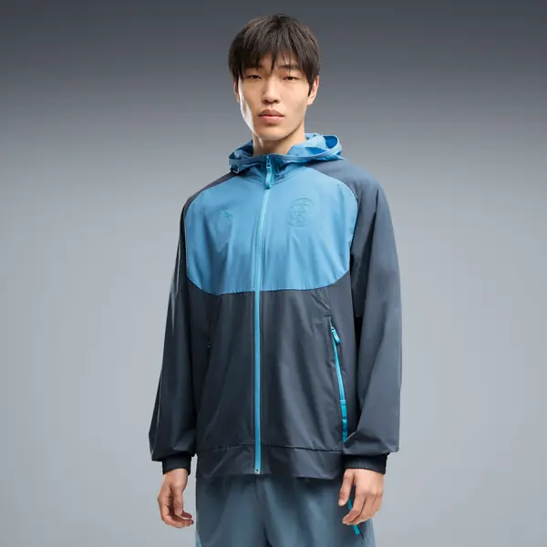 PUMA Manchester City PUMATECH Woven Full-Zip Jacket Men, Clothing, Evening Sky/Luminous Blue, S
