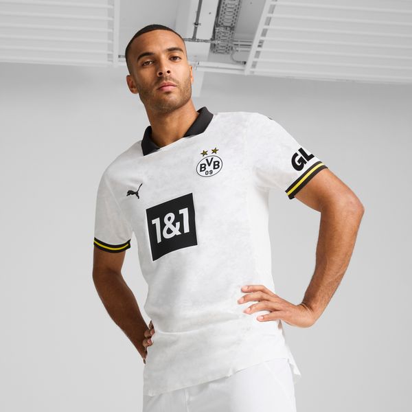 PUMA Men's Puma Borussia Dortmund 24/25 Authentic Third Jersey, White, Size S, Clothing