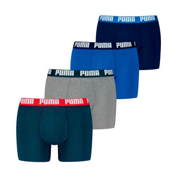PUMA Men's Puma Boxer Briefs 4-Pack, Blue, Size 2, Clothing