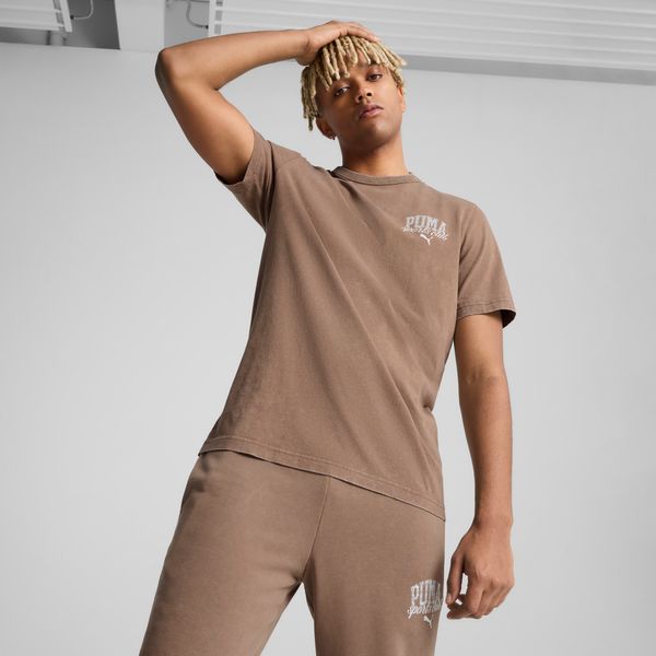 PUMA Men's Puma Class Washed T-Shirt, Brown, Size XL, Clothing