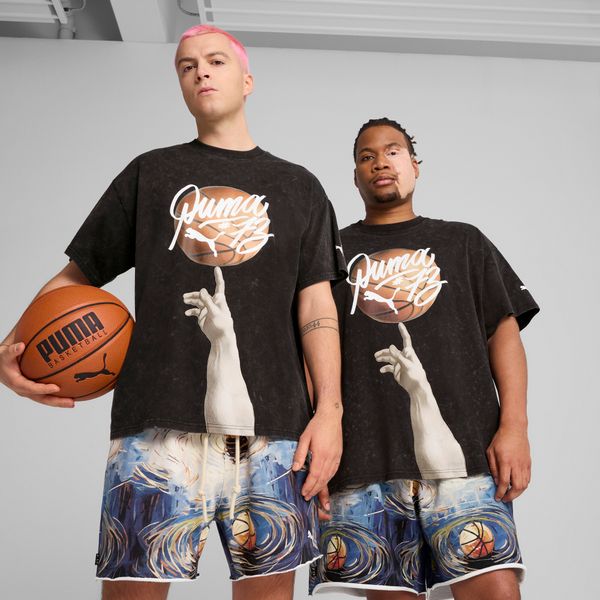 PUMA Men's Puma Dylan Exhibit Basketball T-Shirt, Black, Size 4XL, Clothing