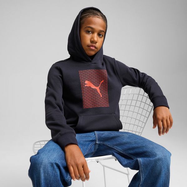 PUMA Men's Puma Essentials Logo Lab Hoodie Youth, Blue, Size 15-16Y, Clothing