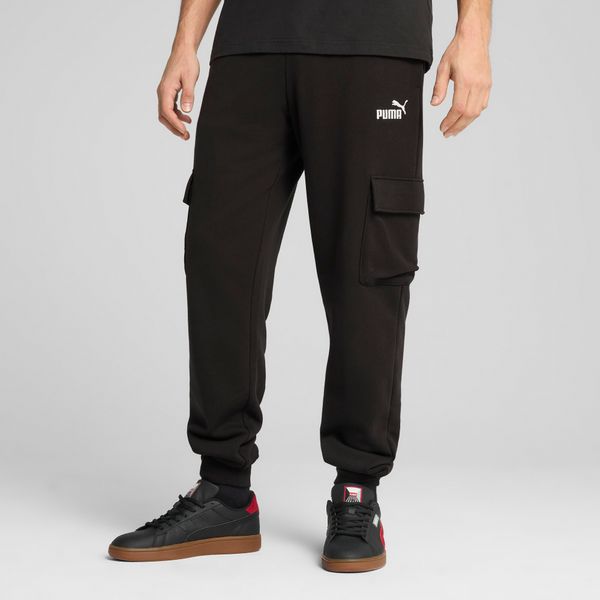 PUMA Men's Puma Essentials No. 1 Logo Cargo Pants, Black, Size M, Clothing
