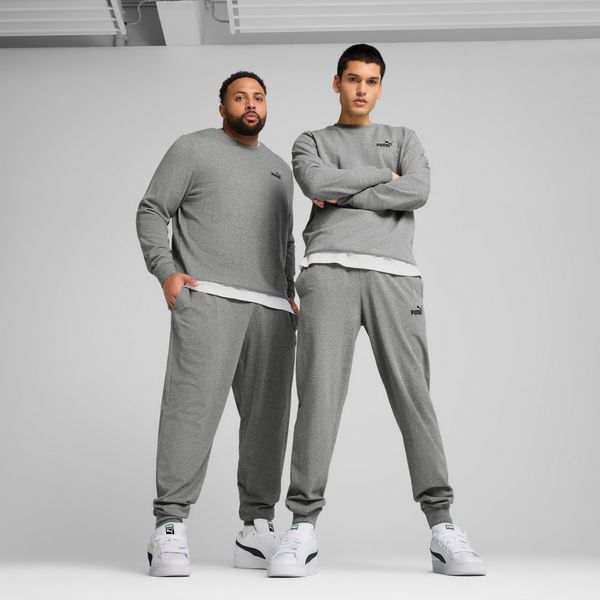 PUMA Men's Puma Essentials No. 1 Logo Jersey Pants, Gray, Size S, Clothing