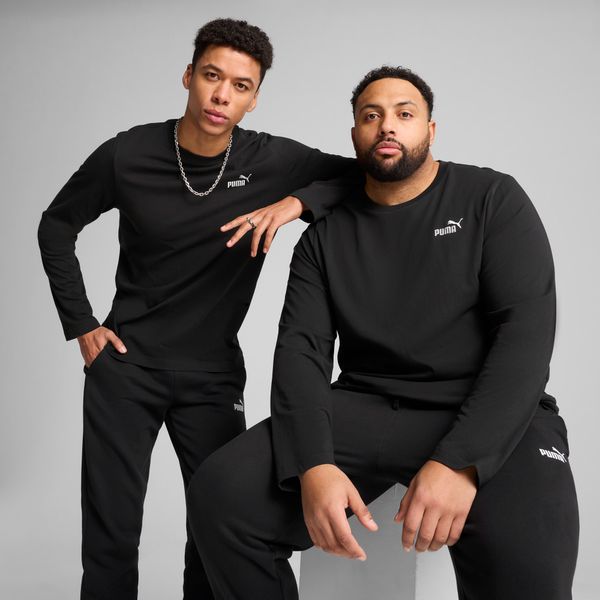 PUMA Men's Puma Essentials No. 1 Logo Long Sleeve T-Shirt, Black, Size XL, Clothing