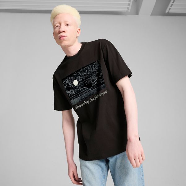 PUMA Men's Puma GRAPHICS "Football Expert" T-Shirt, Black, Size S, Clothing