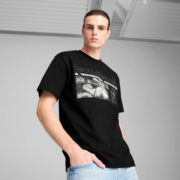 PUMA Men's Puma GRAPHICS Machine T-Shirt, Black, Size XS, Clothing