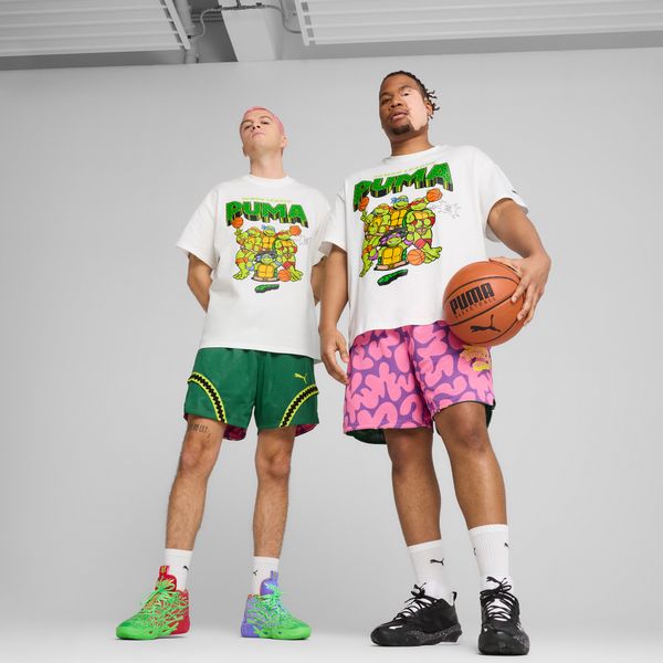 PUMA Men's Puma HOOPS x TMNT Basketball Shorts, Green, Size S, Clothing