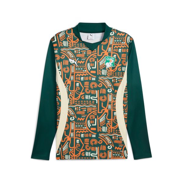 PUMA Men's Puma Ivory Coast 2025 Pre-match Long Sleeve Sweatshirt, Green, Size M, Sport