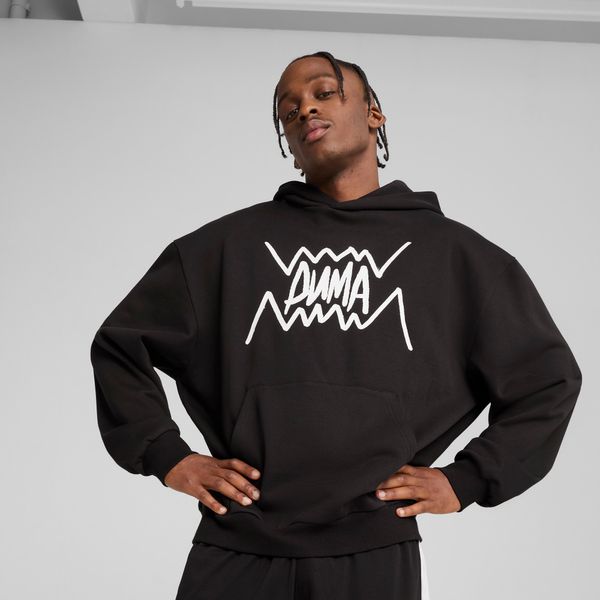 PUMA Men's Puma Jaws Core Basketball Hoodie, Black, Size L, Clothing