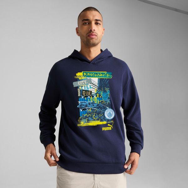PUMA Men's Puma Manchester City ftbl NRGY+ Hoodie, Blue, Size S, Clothing