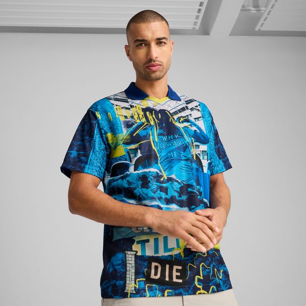 PUMA Men's Puma Manchester City ftbl NRGY+ Retro Jersey, Blue, Size L, Clothing