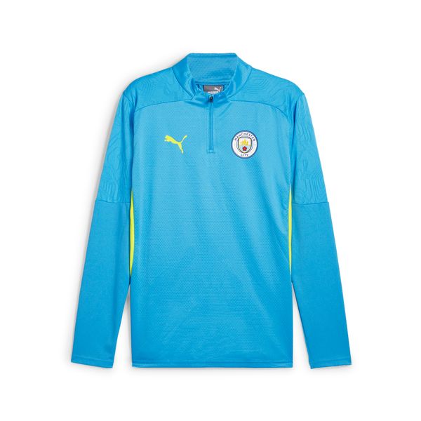 PUMA Men's Puma Manchester City Quarter-Zip Training Top, Blue, Size S, Sport