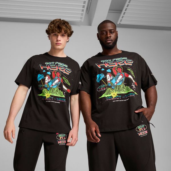 PUMA Men's Puma MELO 1Love Basketball Tee I, Black, Size XL, Clothing