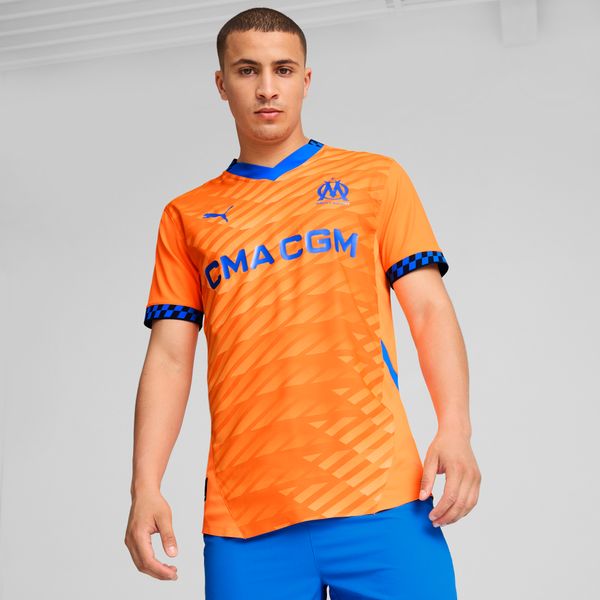 PUMA Men's Puma Olympique de Marseille 24/25 Authentic Third Jersey, Orange, Size XXL, Clothing
