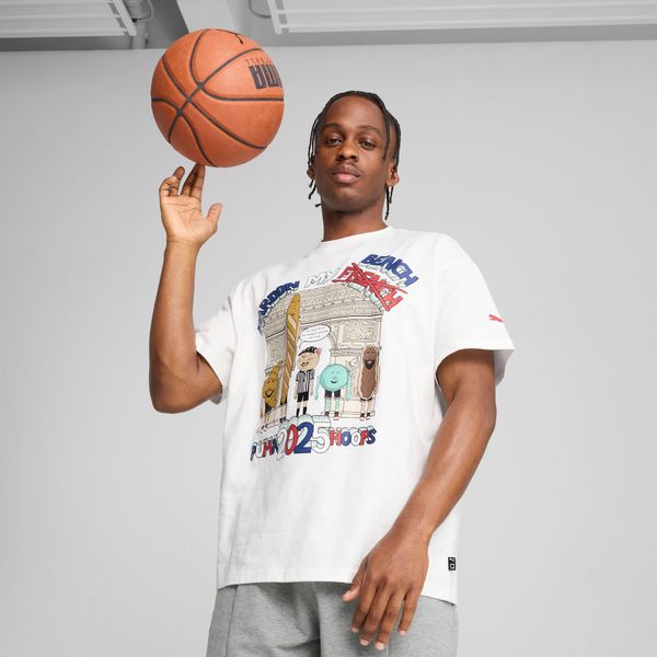 PUMA Men's Puma Paris Pardon My French T-Shirt, White, Size S, Clothing